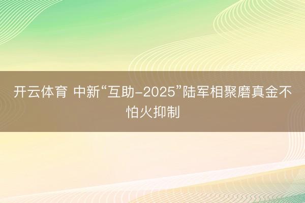 开云体育 中新“互助-2025”陆军相聚磨真金不怕火抑制