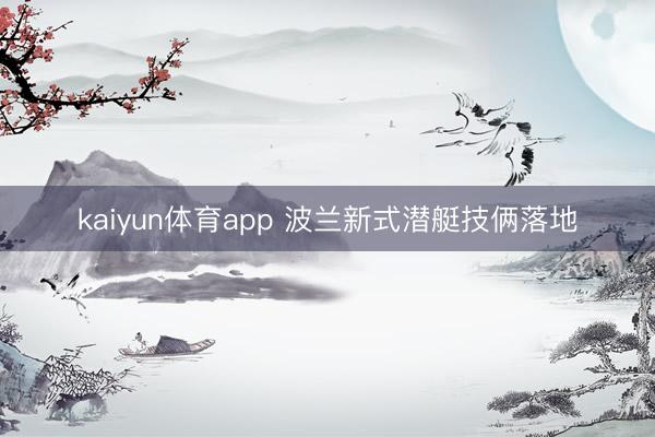 kaiyun体育app 波兰新式潜艇技俩落地