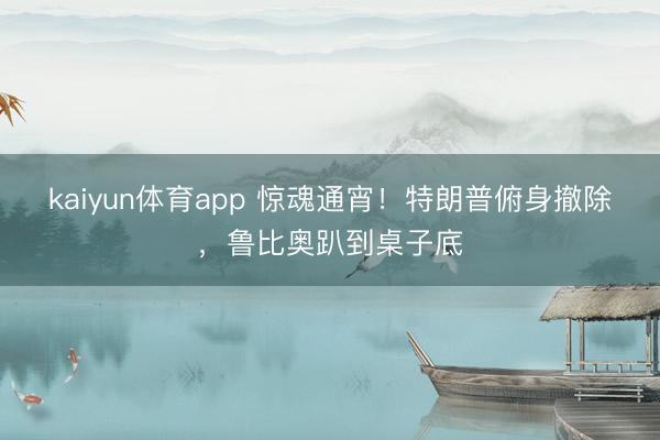 kaiyun体育app 惊魂通宵！特朗普俯身撤除，鲁比奥趴到桌子底